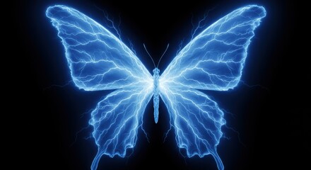 Poster - Electric blue butterfly isolated