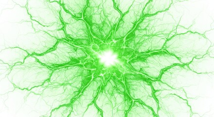 Poster - Green energy discharge isolated on white background