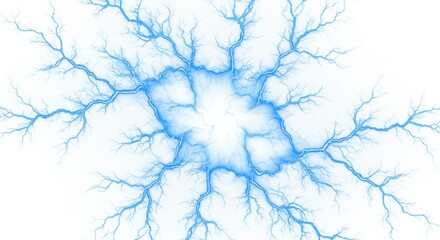 Poster - Blue electric discharge effect isolated on white background