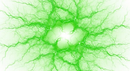 Poster - Green energy veins abstract isolated on white background