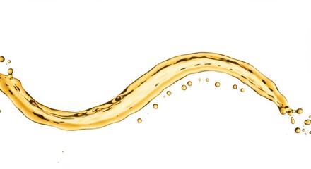 Poster - Liquid golden splash flowing isolated on white background