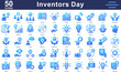© Resa Valen - Inventors Day icons featuring innovation, discovery, creativity, machines, patents, and ideas. Great for science, tech, and creative projects.
