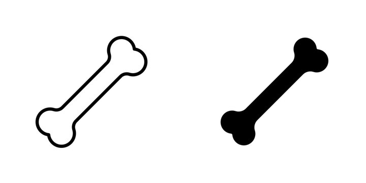 Bones icon vector solid logo illustration. Flat and line style for graphic design, Website