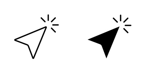 Poster - Click icon vector solid logo illustration. Flat and line style for graphic design, Website