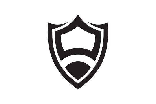 simple and unobtrusive shield vector silhouette illustration isolated in white background