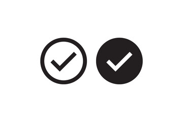 Poster - Black and white check mark icons comparison Vector