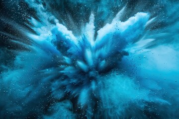 Poster - abstract teal burst: swirling colors and dynamic energy in a captivating composition