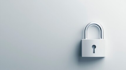 Poster - Minimalist padlock on a white background, symbolizing security and protection.