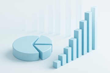 Poster - Market Insights: A graphic showcasing pie chart and bar graph, illustrating trends. This image is suitable for a business or financial report.
