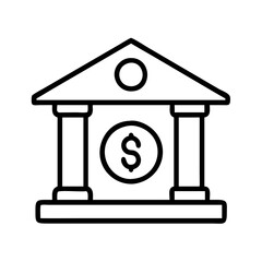 Poster - Bank building icon vector illustration for financial institution and banking services concept design