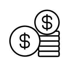 Poster - Dollar coins stack icon vector illustration of money savings investment and finance concept design