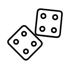 Poster - Outline vector of dice for casino games gambling and board games with rounded corners and pips
