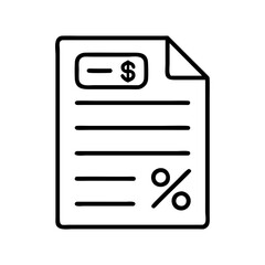 Poster - Illustration of financial report with dollar sign and percentage for business finance analysis