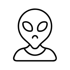 Poster - Alien extraterrestrial humanoid visitor from space outline vector illustration design icon for web