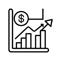 Poster - Financial growth chart with dollar coin showing business success and investment increase trend