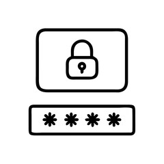 Poster - Unlock digital security: secure password entry with lock icon for online protection access