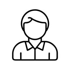 Poster - Outline avatar icon vector graphic of faceless man profile user person symbol for web design