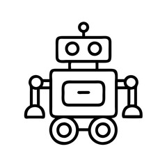 Poster - Cute robot vector illustration, cartoon robot character, ai technology, robotic toy icon design