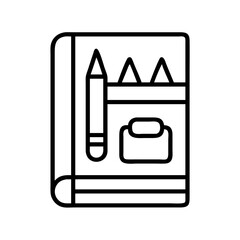 Poster - Sketchbook drawing art pencil icon vector graphic design illustration creative concept outline