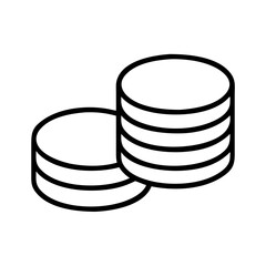 Poster - Outline coins stack vector illustration, financial growth and investment concept, currency icon design