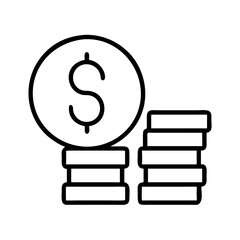 Poster - Dollar coin stack vector icon illustration for finance investment and banking concept asset wealth