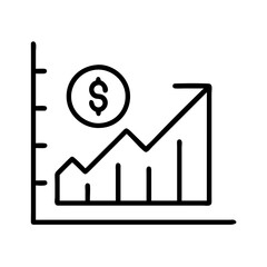 Poster - Growth chart and graph with dollar sign showing financial success and business investment increase