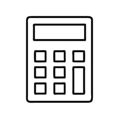 Poster - Outline calculator icon for accounting finance math and business calculations vector graphic