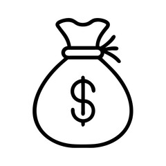 Poster - Money bag icon vector illustration financial wealth savings investment cash currency dollar sign