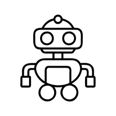 Poster - Cute robot vector illustration for kids, cartoon robot character drawing, simple robot design concept