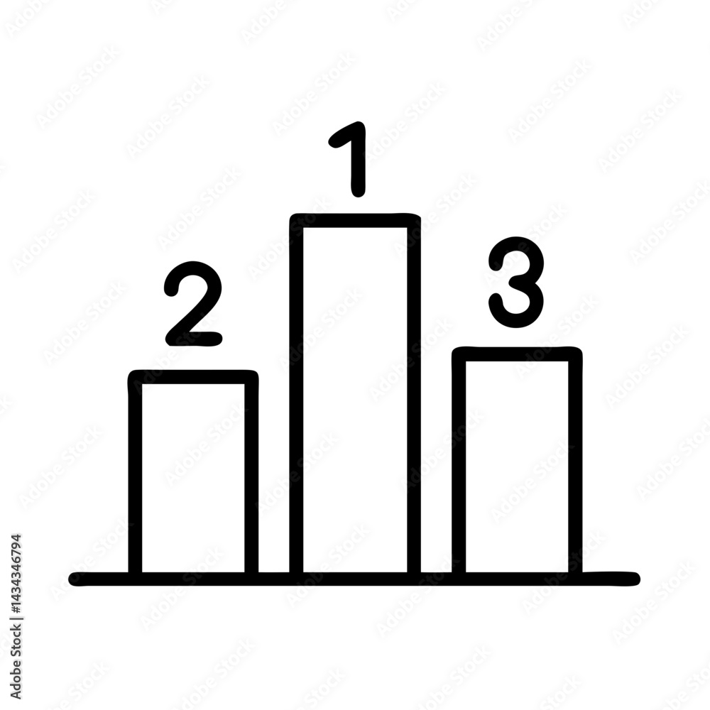 Competition Ranking Stand Podium ranking diagram vector illustration for business competition and ...