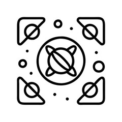 Fototapete - Abstract geometric pattern design vector illustration with circles and corner shapes outline