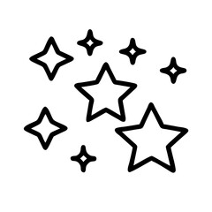 Poster - Starry night sky vector illustration with twinkling stars for graphic design and decoration