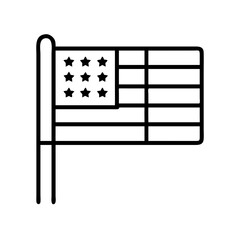 Poster - American flag vector icon outline united states of america flag illustration patriotic symbol star