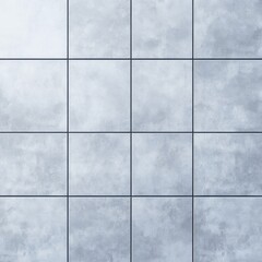 Poster - Concrete tiles arranged in a uniform grid pattern with a smooth texture and soft color tones