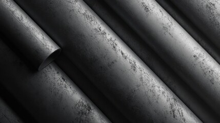 Poster - Textured metal sheets creating an industrial arrangement with shadows highlighting surface imperfections
