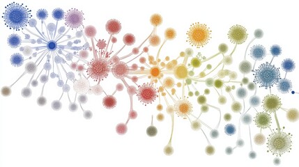 Poster - Colorful Abstract Network Connection Visualization in Soft Gradient Design