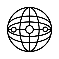 Poster - Globe earth world map geography global sphere planet travel location destination outline icon vector
