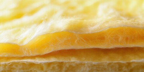Poster - Close-up view of delicate layers of yellow material showcasing texture and translucency at natural light