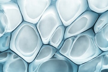 Poster - Abstract image depicting a complex network of interconnected, translucent, organic forms resembling a cellular structure or foam.