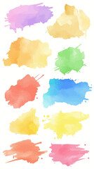 Poster - Colorful Watercolor Highlighter Lines Vector Set for Minimalist Graphic Design