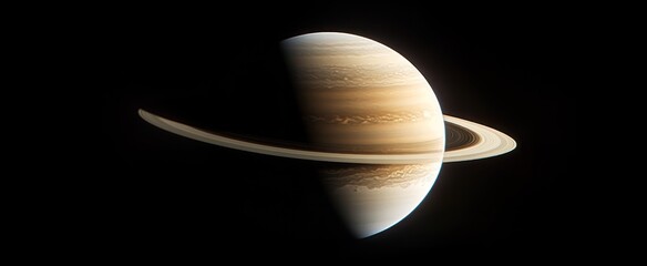 Wall Mural - Celestial body with a prominent ring system