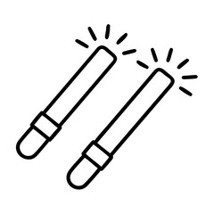 Poster - Glow stick vector illustration, party glow sticks, glowing light sticks, neon glow sticks line art icon