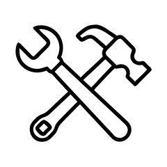 Poster - Illustration of hammer and wrench tool repair equipment maintenance construction handyman service icon