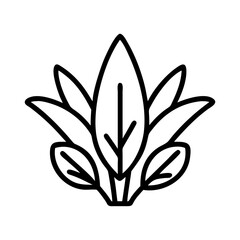Poster - Outline drawing of leaves plant vector illustration perfect for botanical designs and nature projects