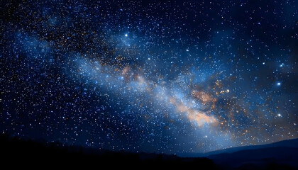 Wall Mural - vast expanse of dark night sky filled with glittering stars, inky blackness, universe