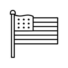Poster - American flag usa flag united states flag patriotic symbol stars and stripes flag day outline