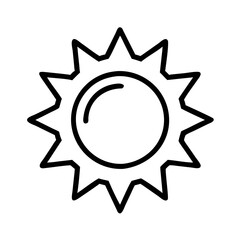 Leinwandbilder - Sun outline vector icon summer sunshine heat light weather sunny day warm graphic design element