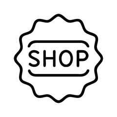 Poster - Shop icon vector graphic design template for online store and retail business promotion material design
