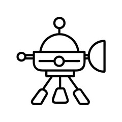 Poster - Outline vector illustration of a space rover for exploration and discovery on other planets