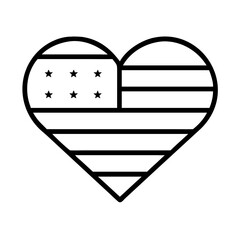 Poster - Heart flag patriotic american love usa united states america independence day symbol design icon